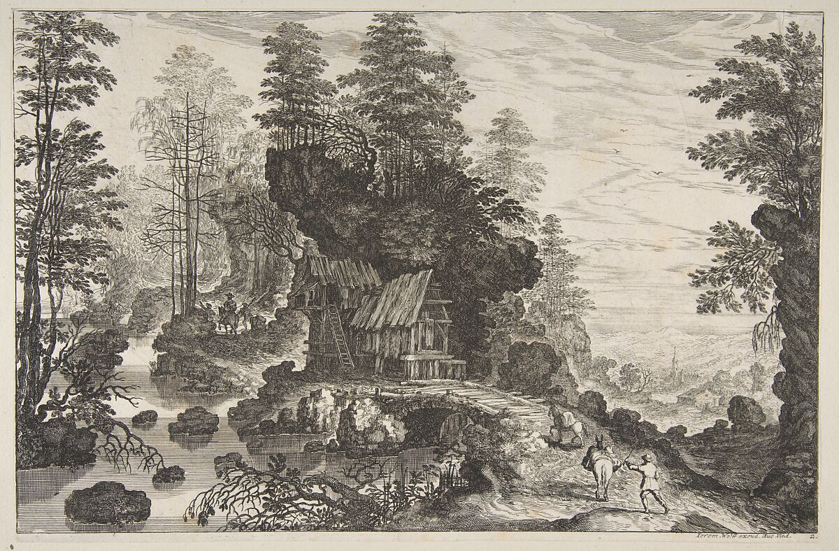 Isaak Major – View of a Small House Built into a Rock