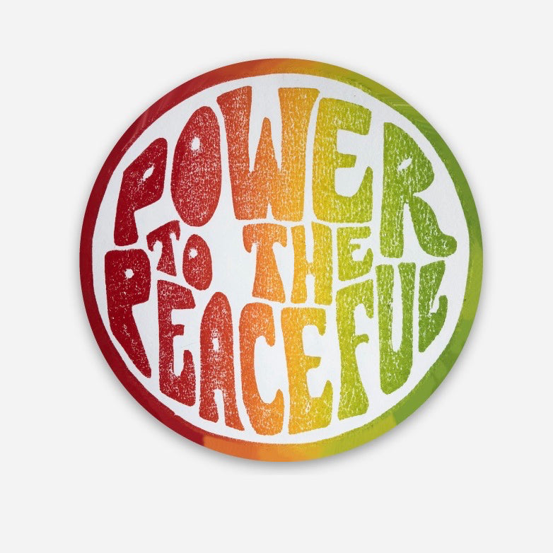 Rainbow Power Peace Button